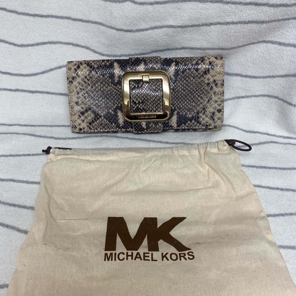 Michael Kors Leather Python Clutch - image 9